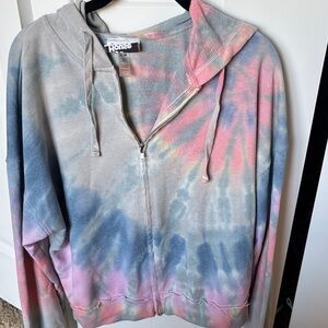 Brightly Twisted/Detroit Dye house zip down hoodie size large.
